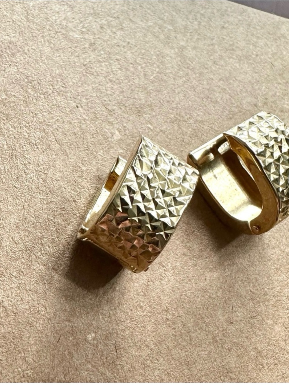 Textured Gold Huggie Hoop Earrings